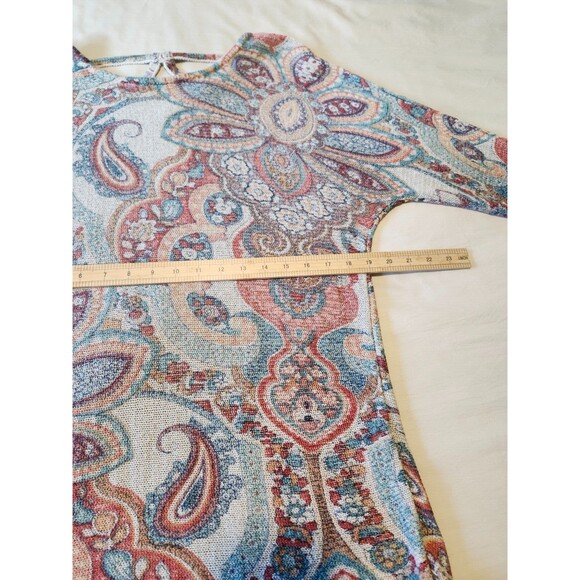 Paisley Sweater | Women's size Large | Colorful Summer Knit | Chico's - Picture 5 of 10